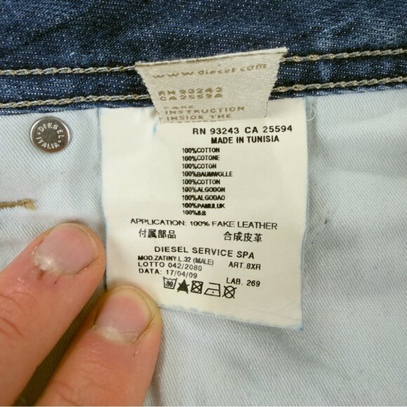 Diesel Men's Size 31x32 Zatiny Button Fly Flared Denim Jeans Made in Tunisia - Picture 11 of 12